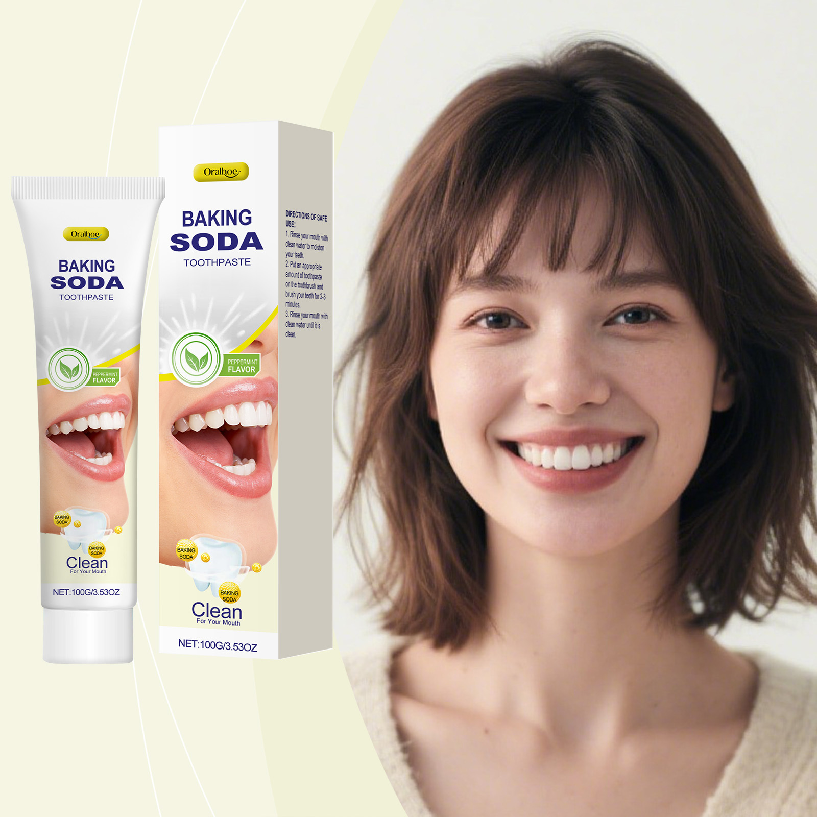 Teeth Whitening Baking Soda - 100g Pasta Gigi Pemutih Oralhoe Baking