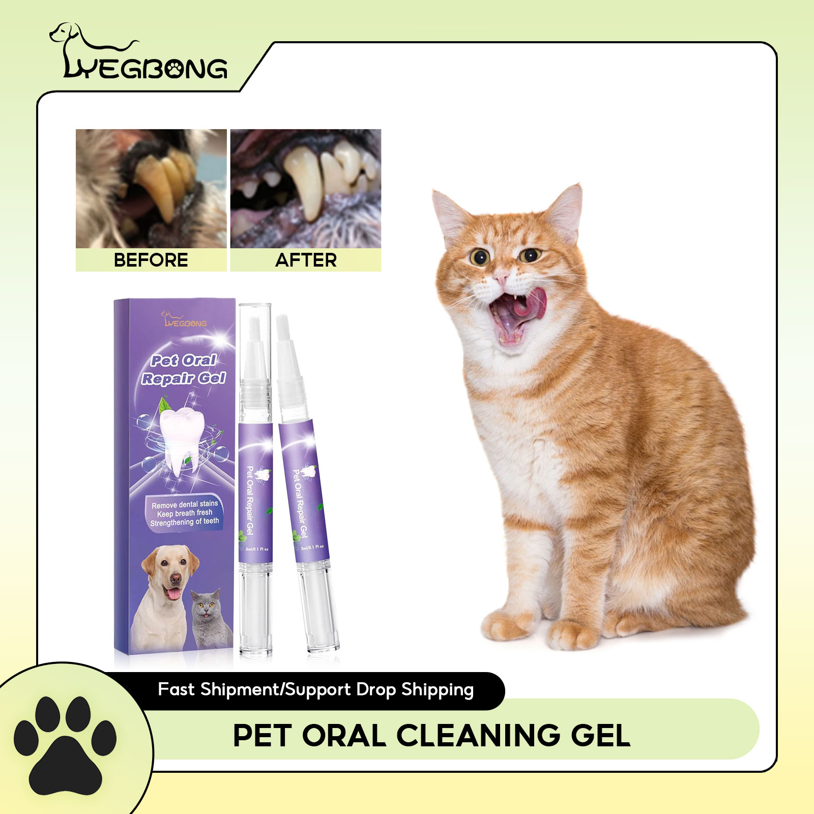 Whitening Mouthwash - Gel perbaikan mulut hewan peliharaan, penghilang