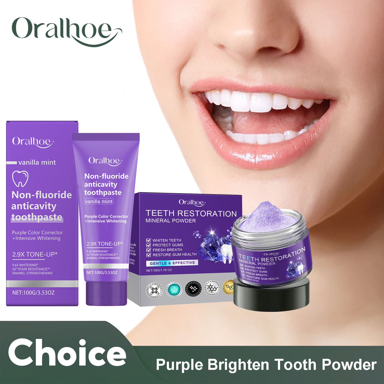 Teeth Paint Whitening - Bubuk Mineral restorasi gigi, pasta gigi