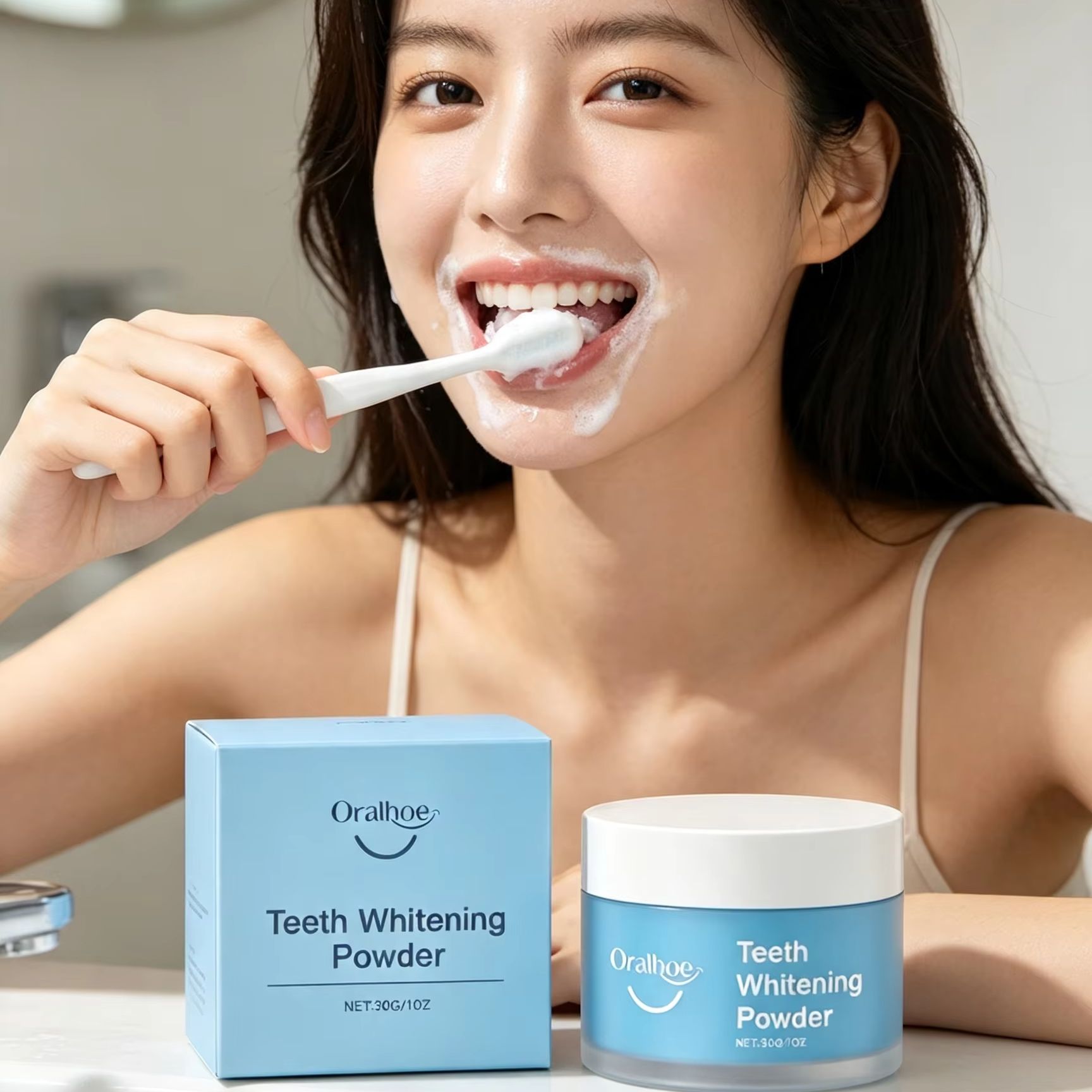 Teeth Paint Whitening - Bubuk Gigi Oralhoe untuk Membersihkan Noda