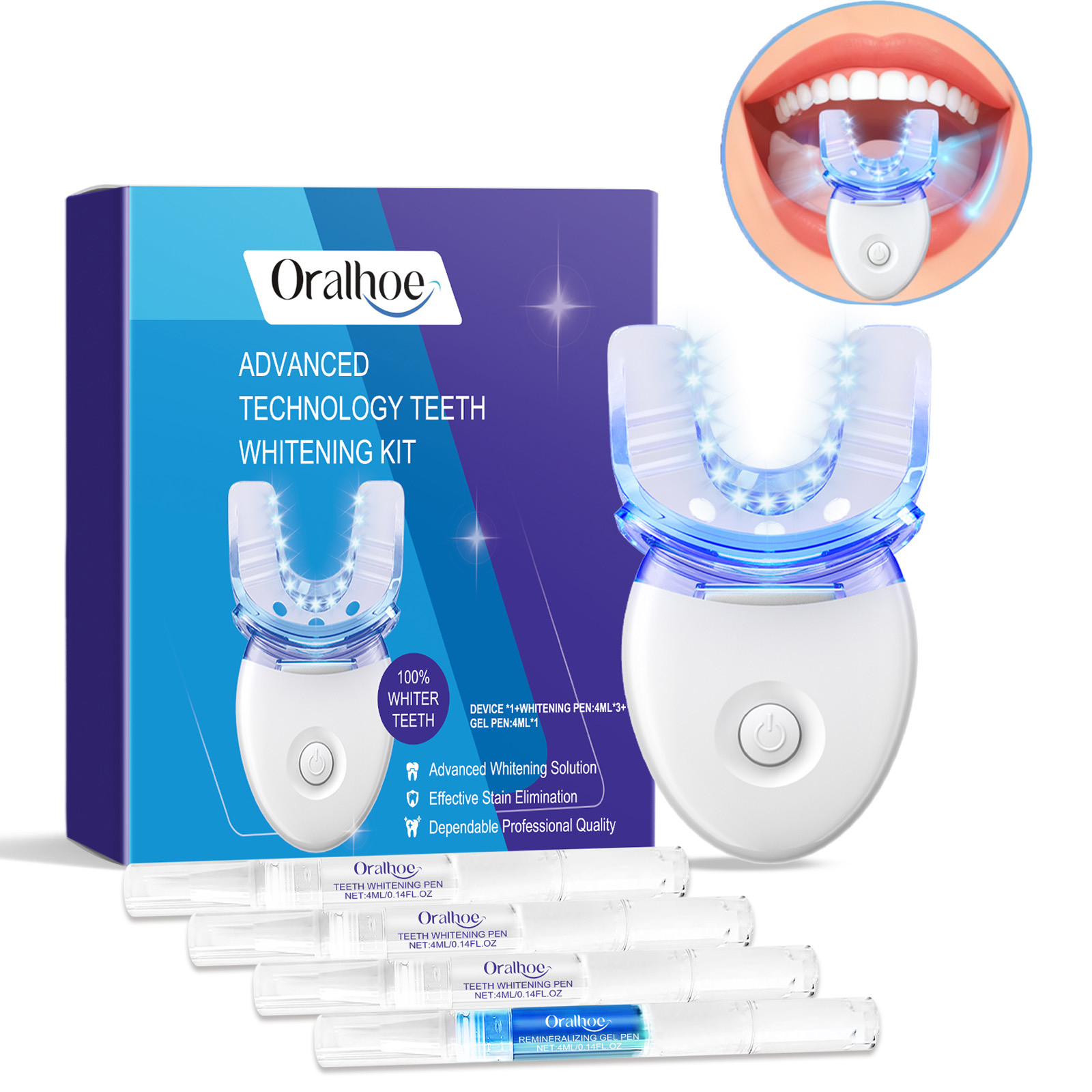 Teeth Whitening Gel Peroxide - Kit Lampu LED Pemutih Gigi Profesional