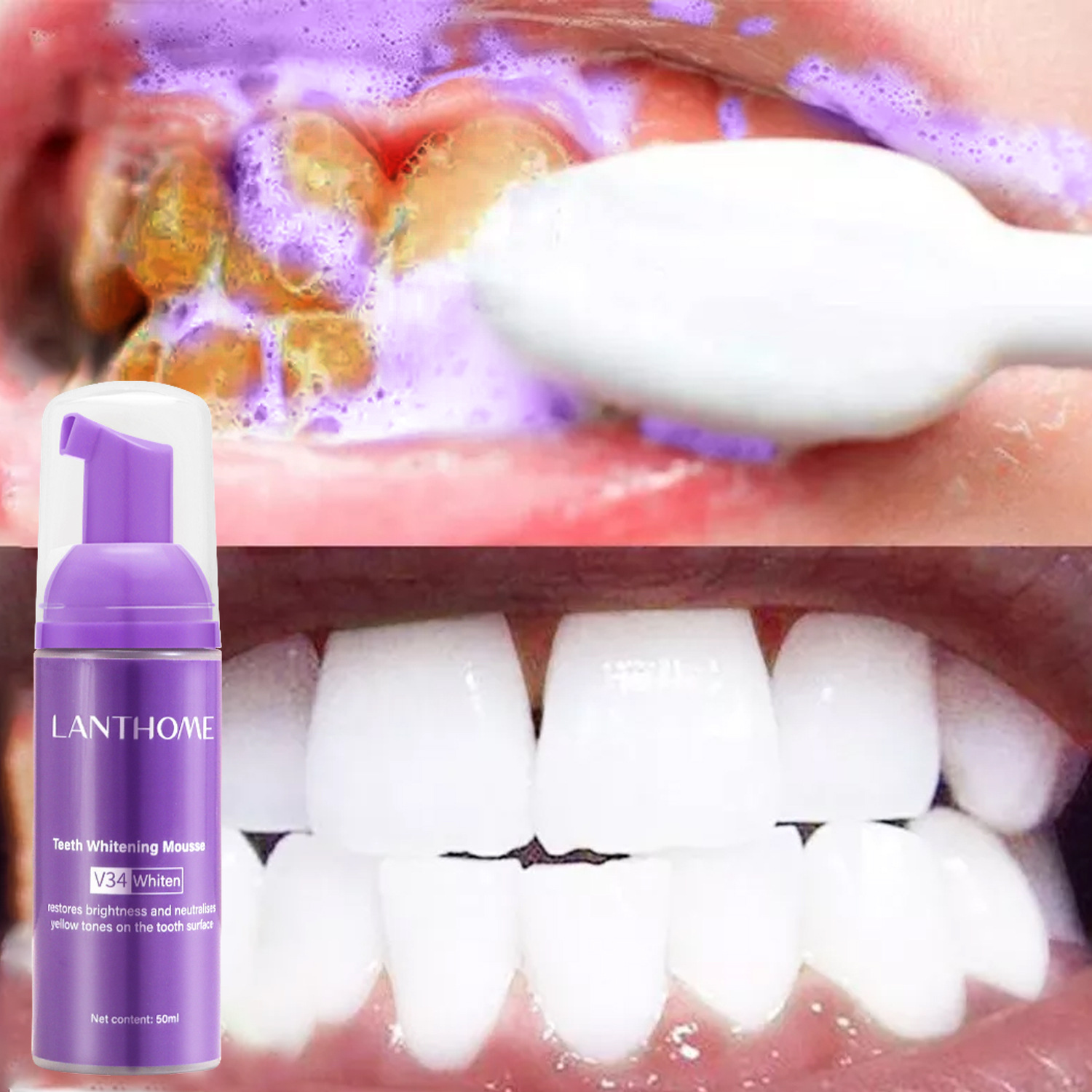 V34 Pasta Gigi Mousse Pemutih  - Teeth Whitening Mousse ulasan dan harga