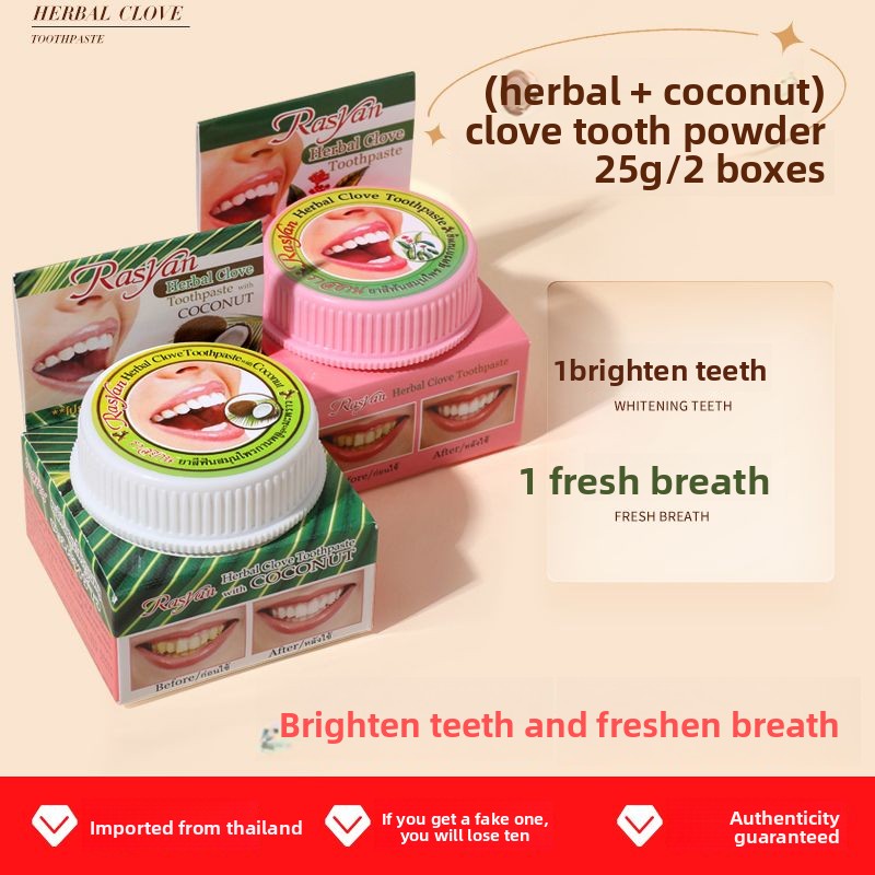 Bubuk Gigi Cengkeh/Kelapa Thai - Teeth Paint Whitening ulasan dan harga