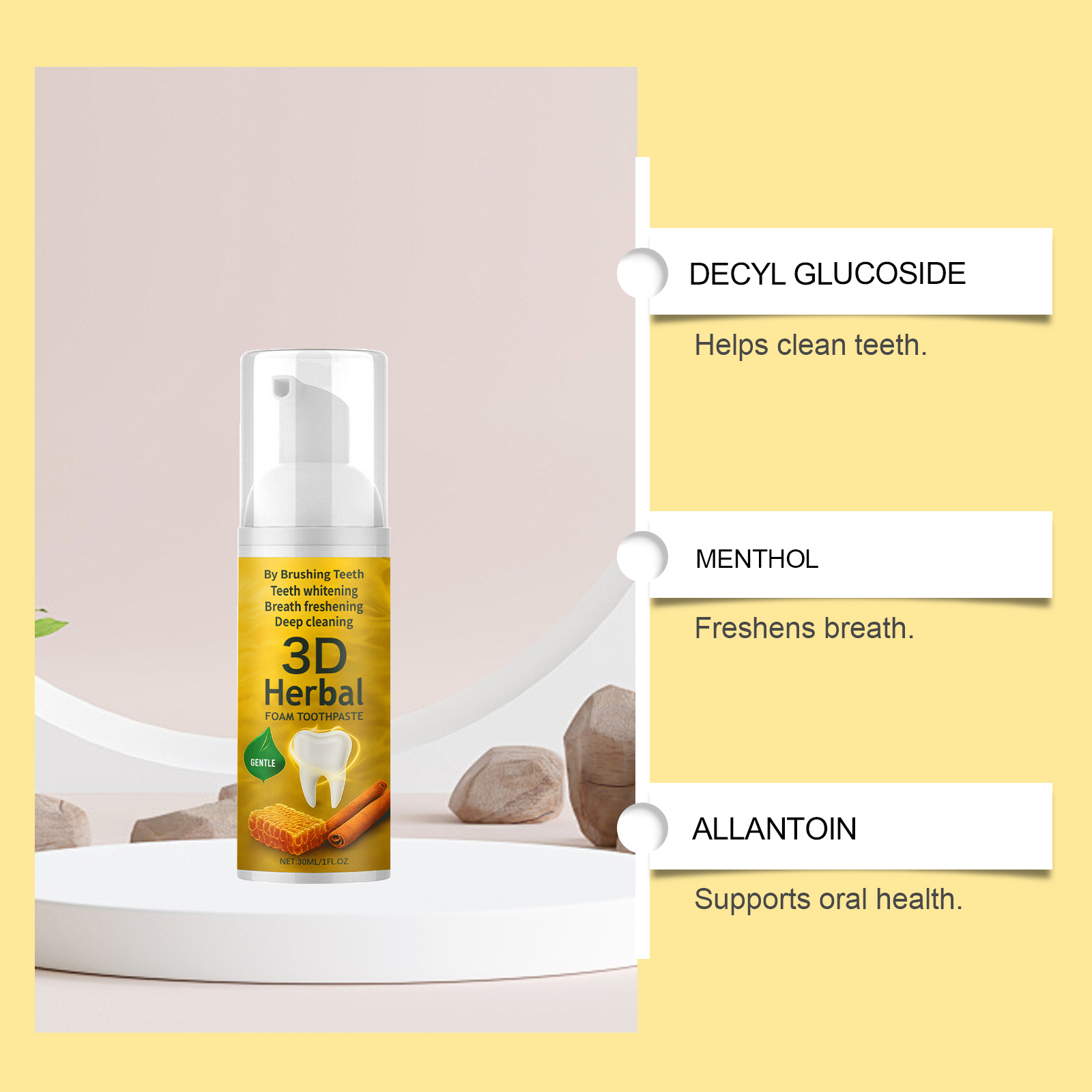 Pasta Gigi Herbal Organik Beba - Teeth Whitening Mousse ulasan dan harga